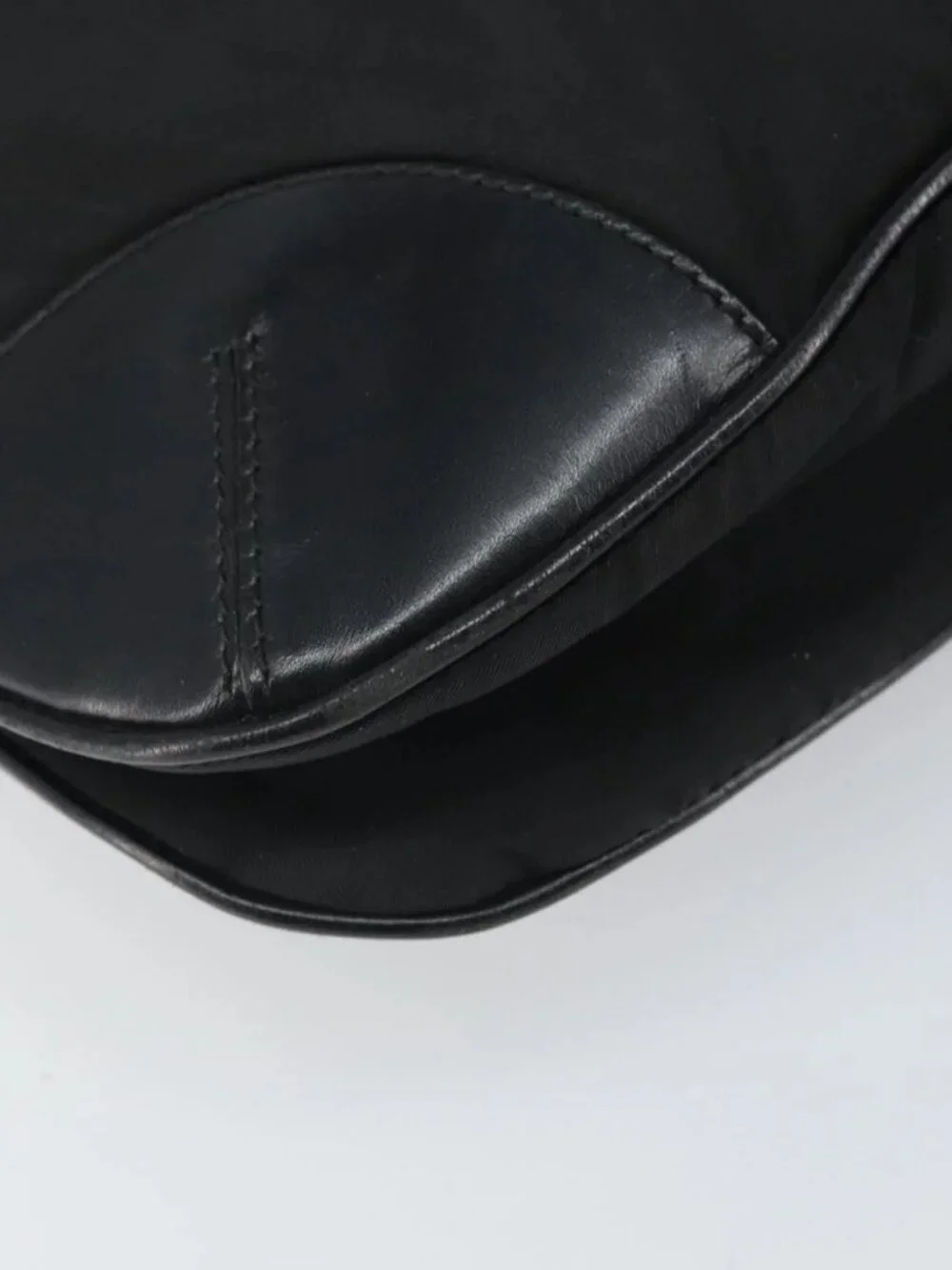 PRADA Shoulder Bag Nylon Leather Black Silver Auth 169453 - Picture 4 of 16